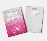 Double Chocolate Pink Happy Birthday Cake Card