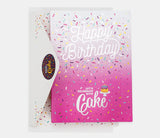 Vanilla Confetti Pink Happy Birthday Cake Card