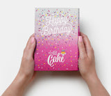 Vanilla Confetti Pink Happy Birthday Cake Card