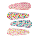 Pattern Fabric 4pk Hair Clips