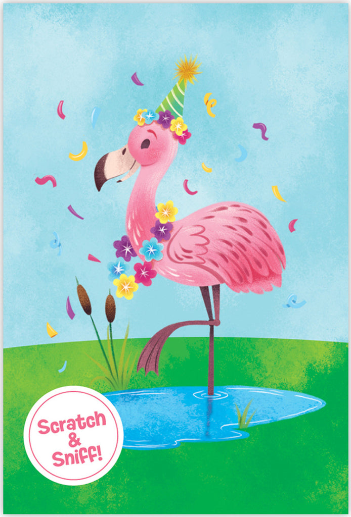 Strawberry Flamingo Enclosure Card Scratch & Sniff