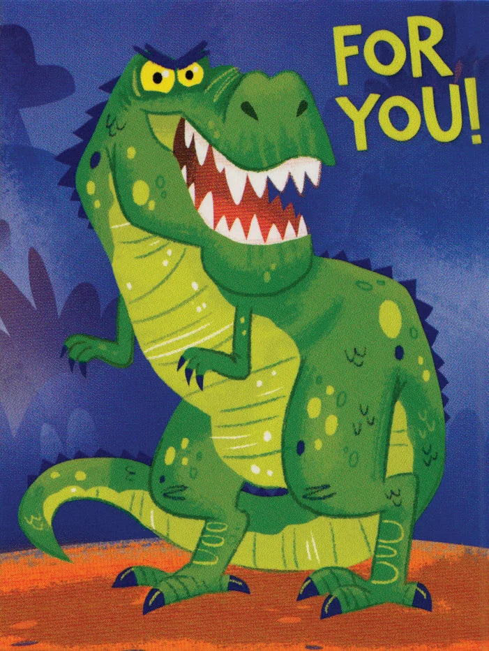 Green Caroon Dino Enclosure Card