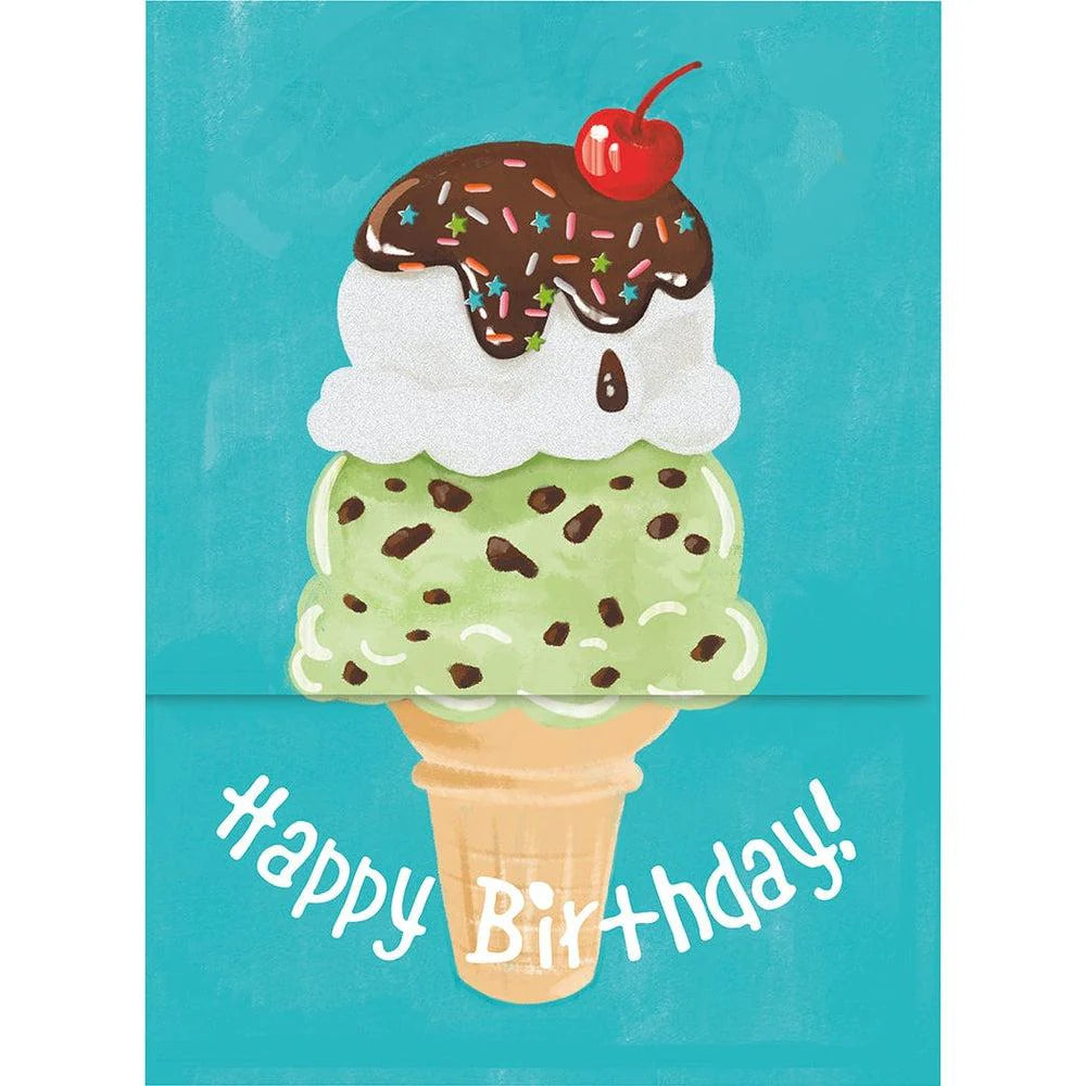 Ice Cream Card Tall Tri Fold